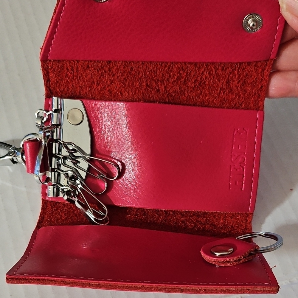 Pink Leather Key Organizer